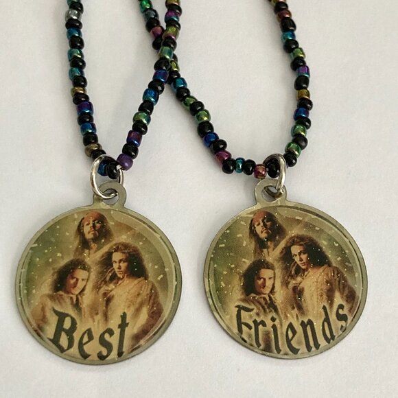 Vintage Disney Pirates of the Caribbean Charm Necklace Best Friends 16" Set of 2 - Picture 6 of 11